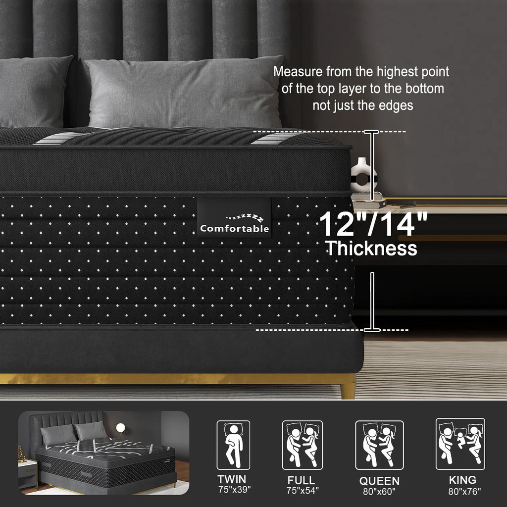 Hybrid Gel Memory Foam Mattress In a Box
