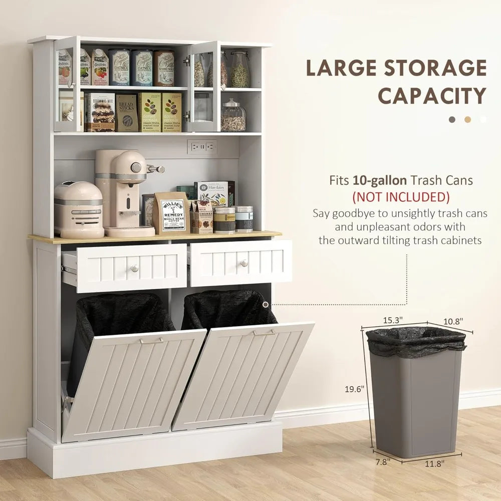 68" Kitchen Pantry Storage Cabinet