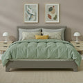 Full/Queen/King Upholstered Bed Frame with Adjustable Linen Headboard