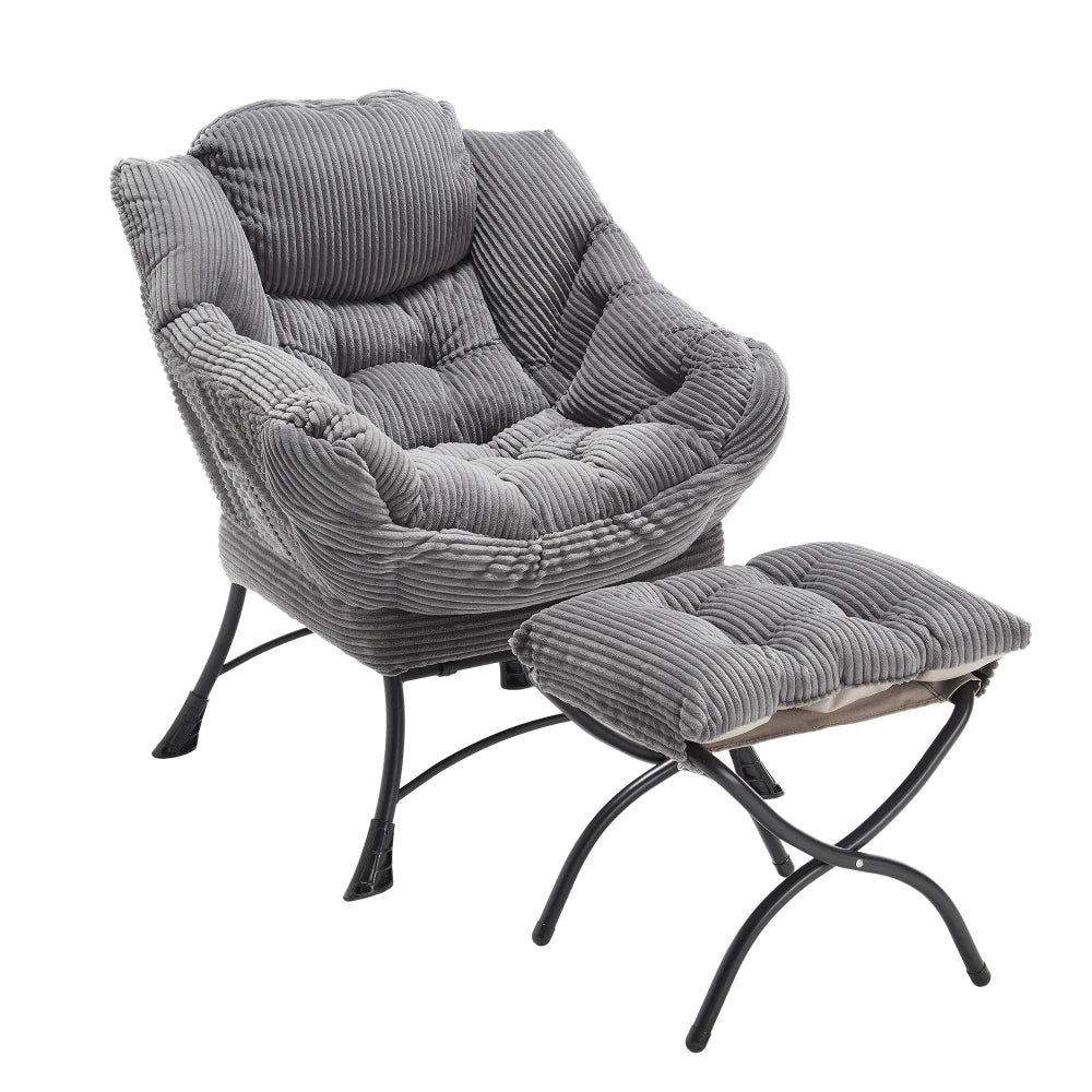 Modern Lazy Chair with Ottoman