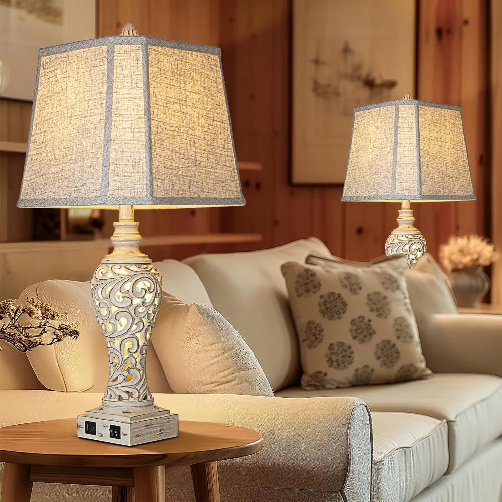 Beside Table Lamps (Set of 2)with Nightlight