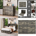 Rustic Gray Multi-Functional Murphy Bed Cabinet