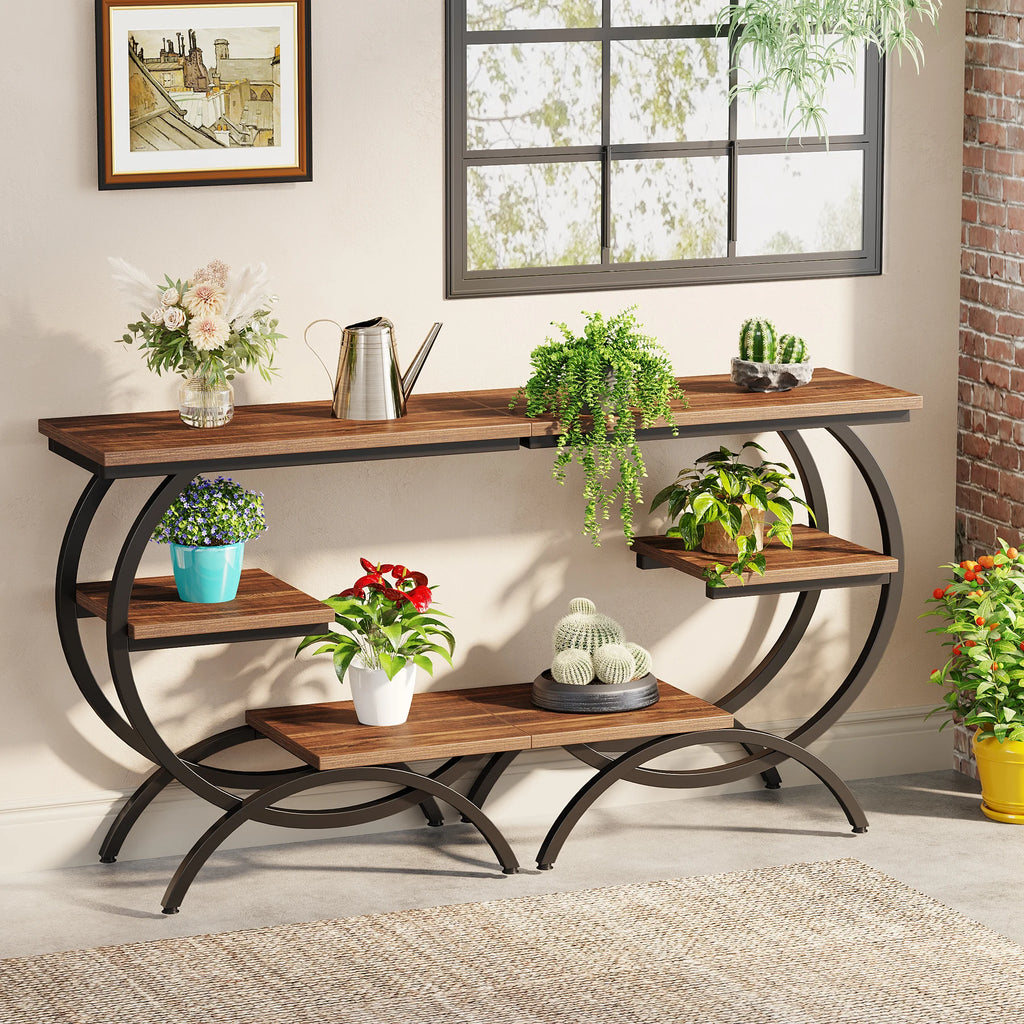 Modern Industrial C-Shaped End Table