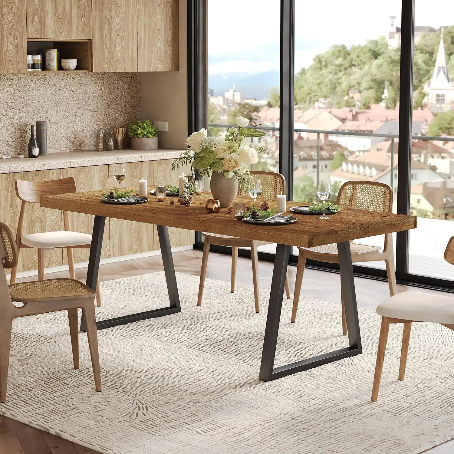 Rectangular Industrial Dining Table