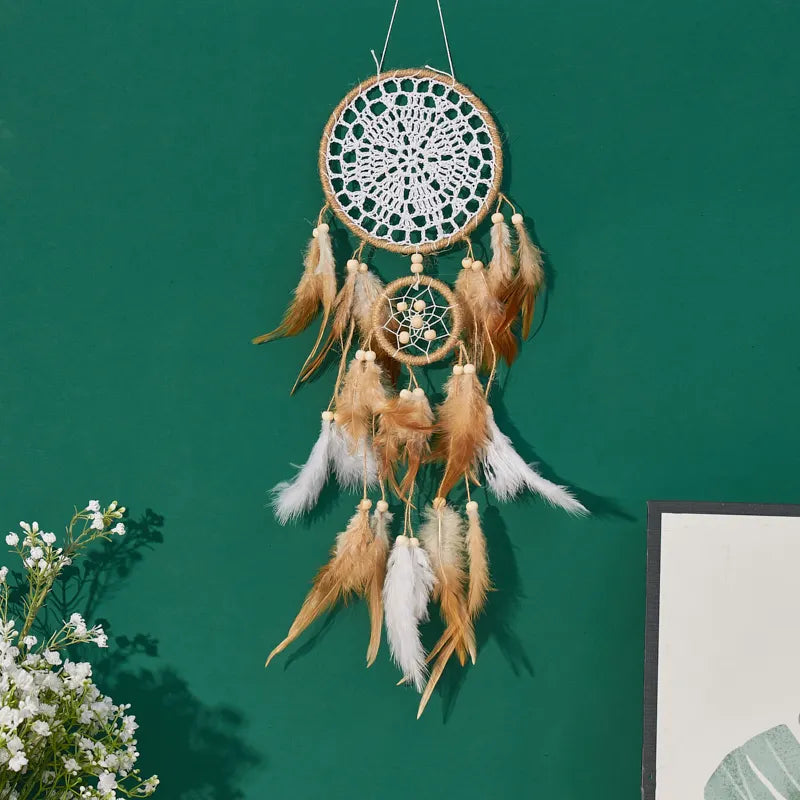 5-piece Handcrafted Bohemian Moon and Sun Dream Catcher