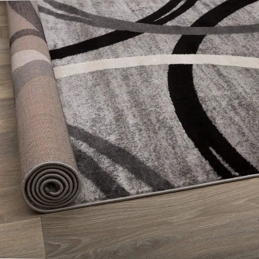 Wavy Circles Design Area Rug