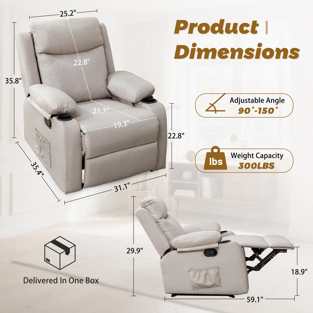 Space Saving Small Recliner