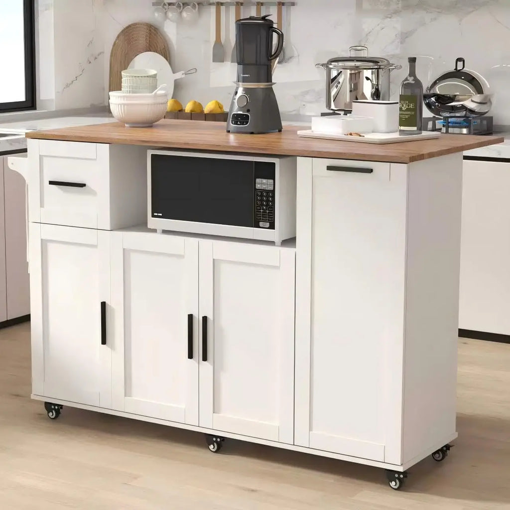 59inch Kitchen Storage Island with Drop Leaf