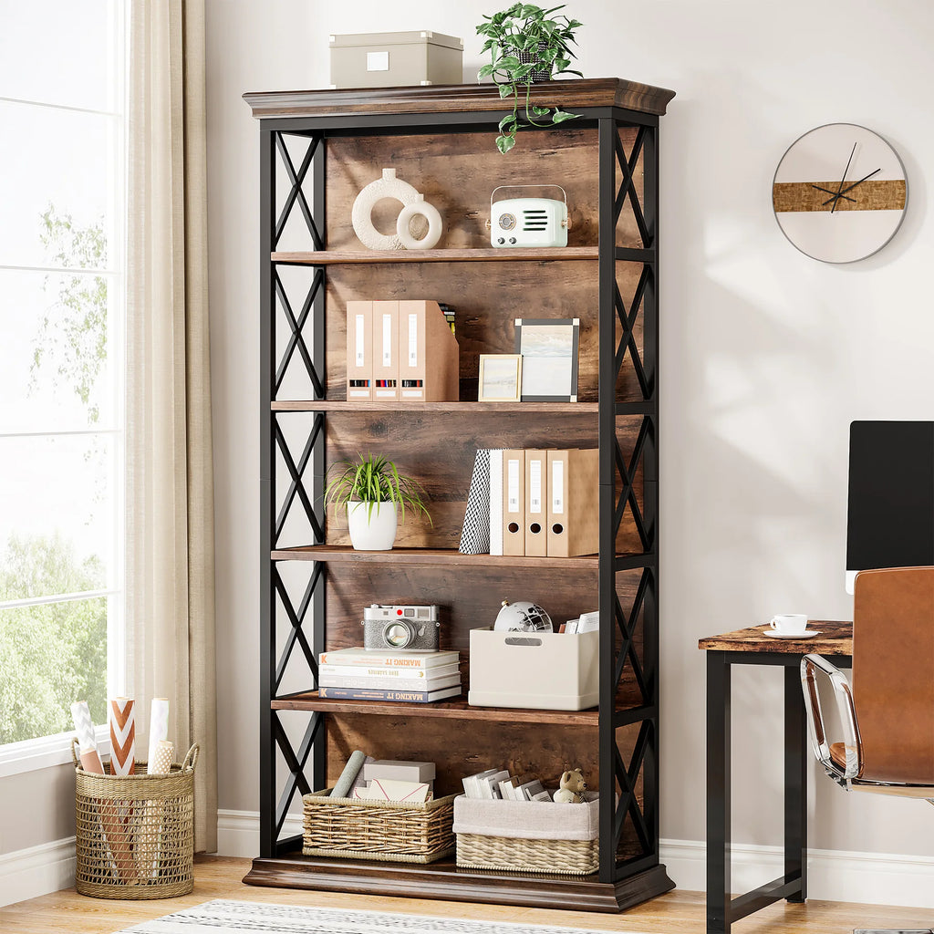 6-Tier Industrial Bookcase