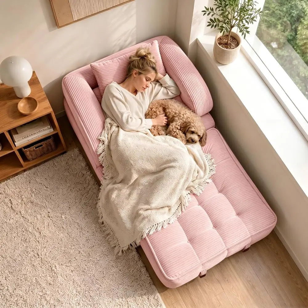 Convertible Boneless Sleeper Chair with Armrests
