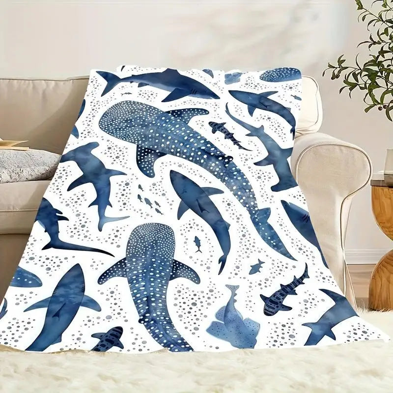 Whale shark pattern warm blanket