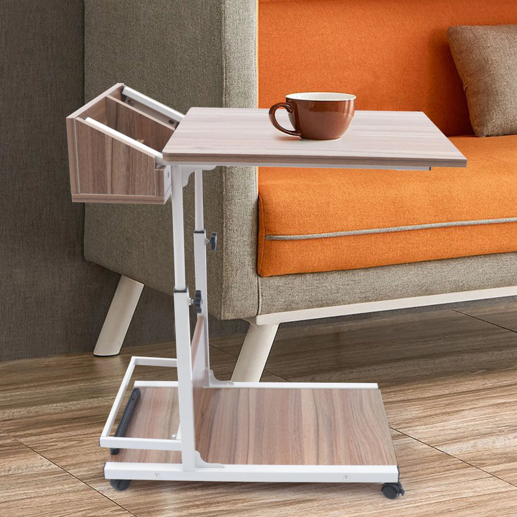 C Shaped Adjustable Height End Table