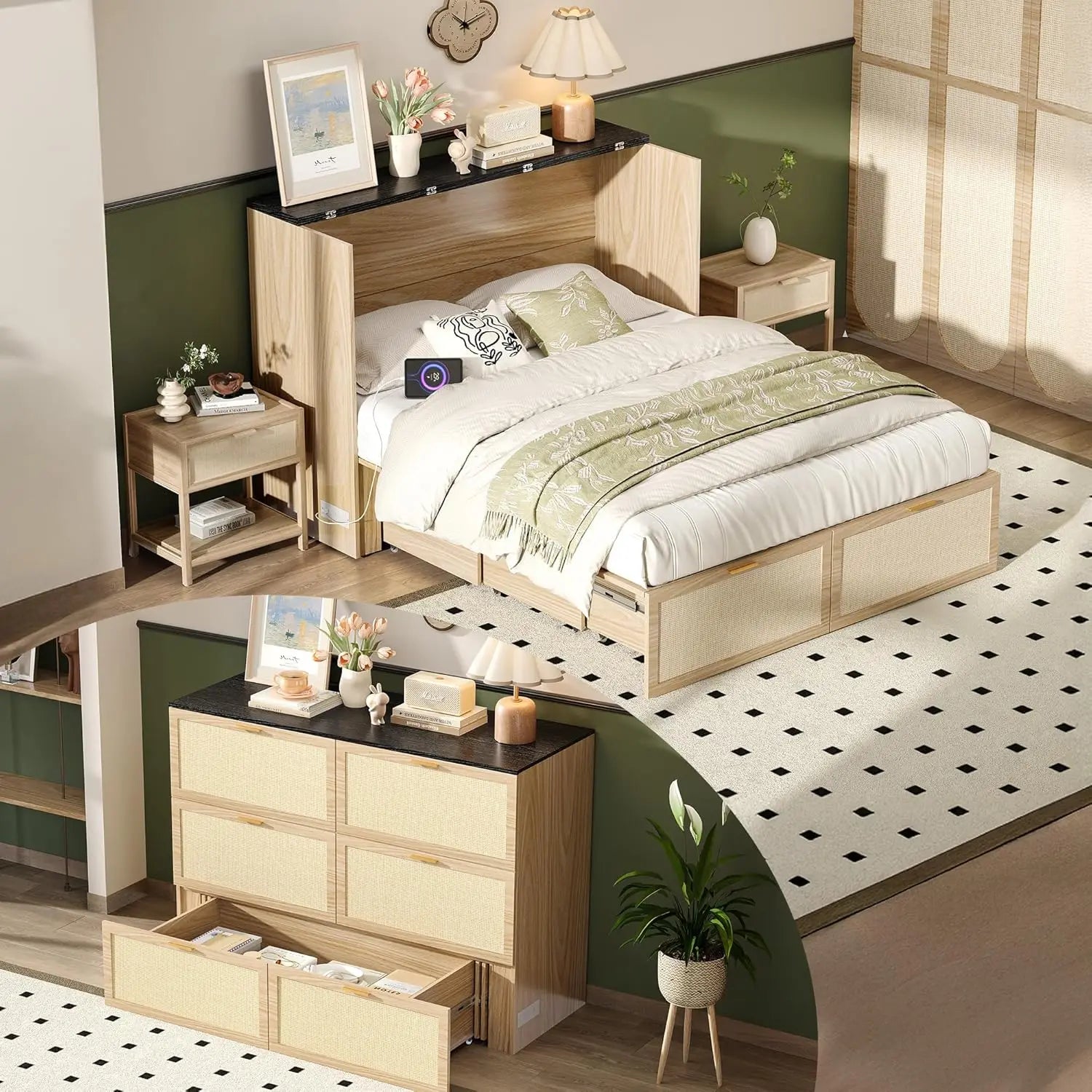 Queen Size Murphy Bed with Storage