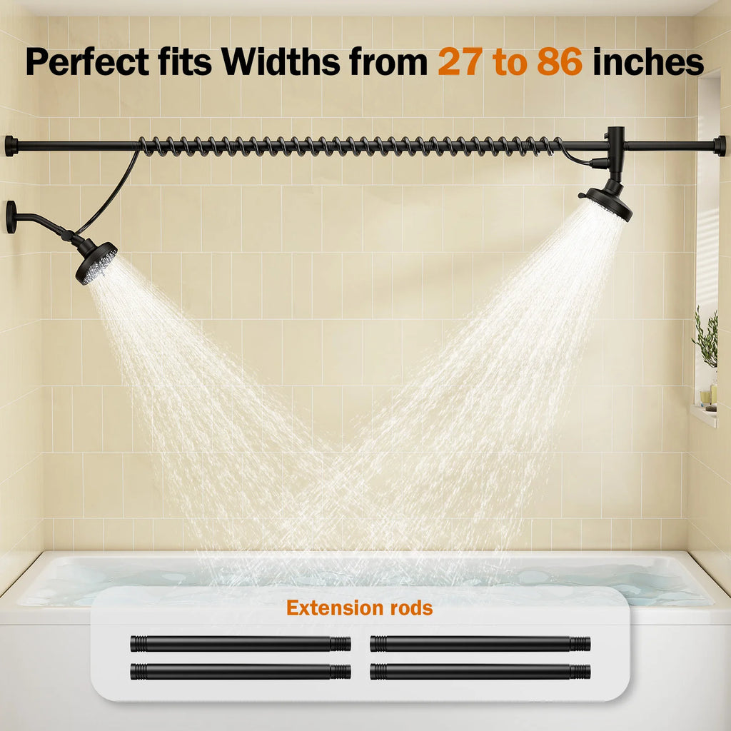 Dual Shower Head with Original Adjustable Slider