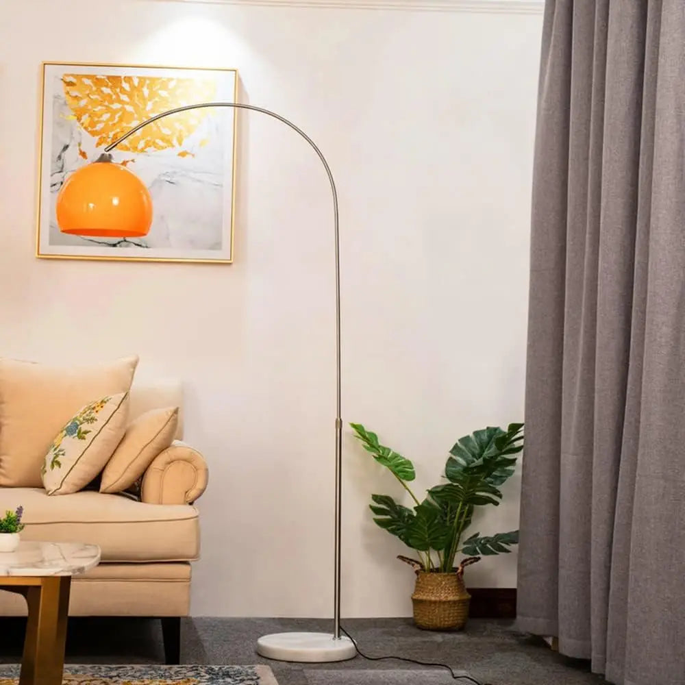Nordic Floor Lamp with Orange Acrylic Shade