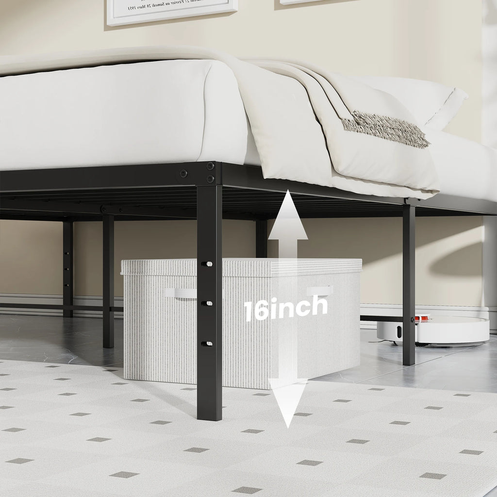 Metal Platform Bed Frame with Storage Space