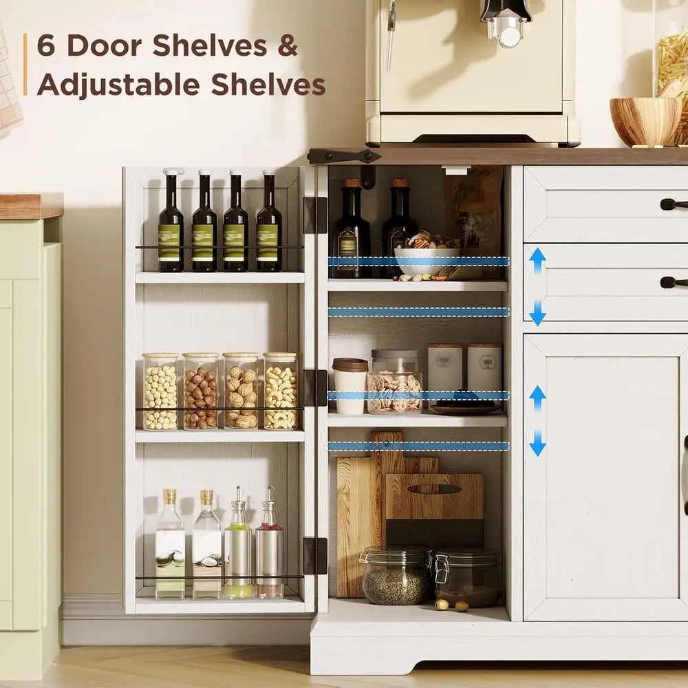 Farmhouse Kitchen Sideboard Buffet Cabinet