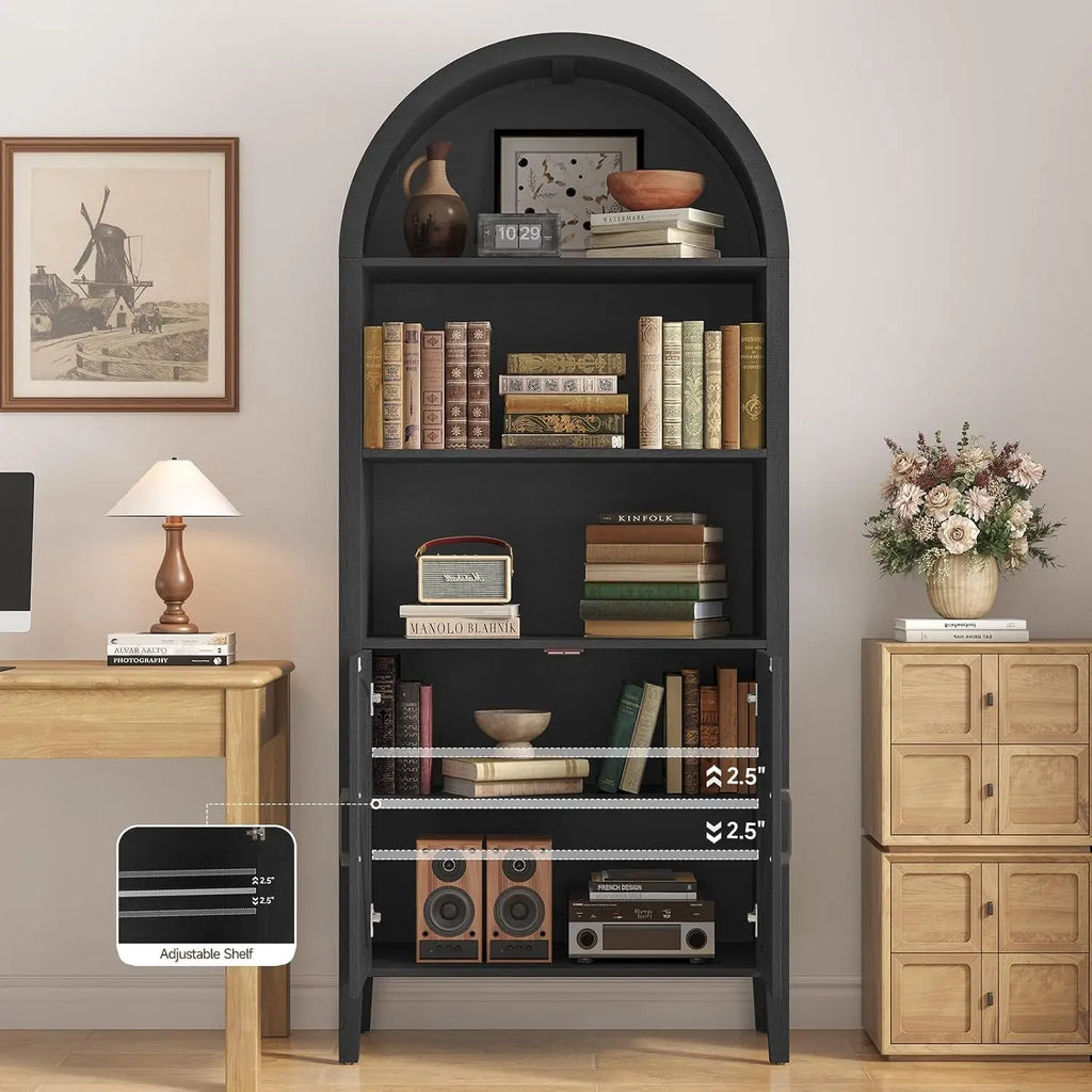 Farmhouse Arched 5-Tier Bookshelf