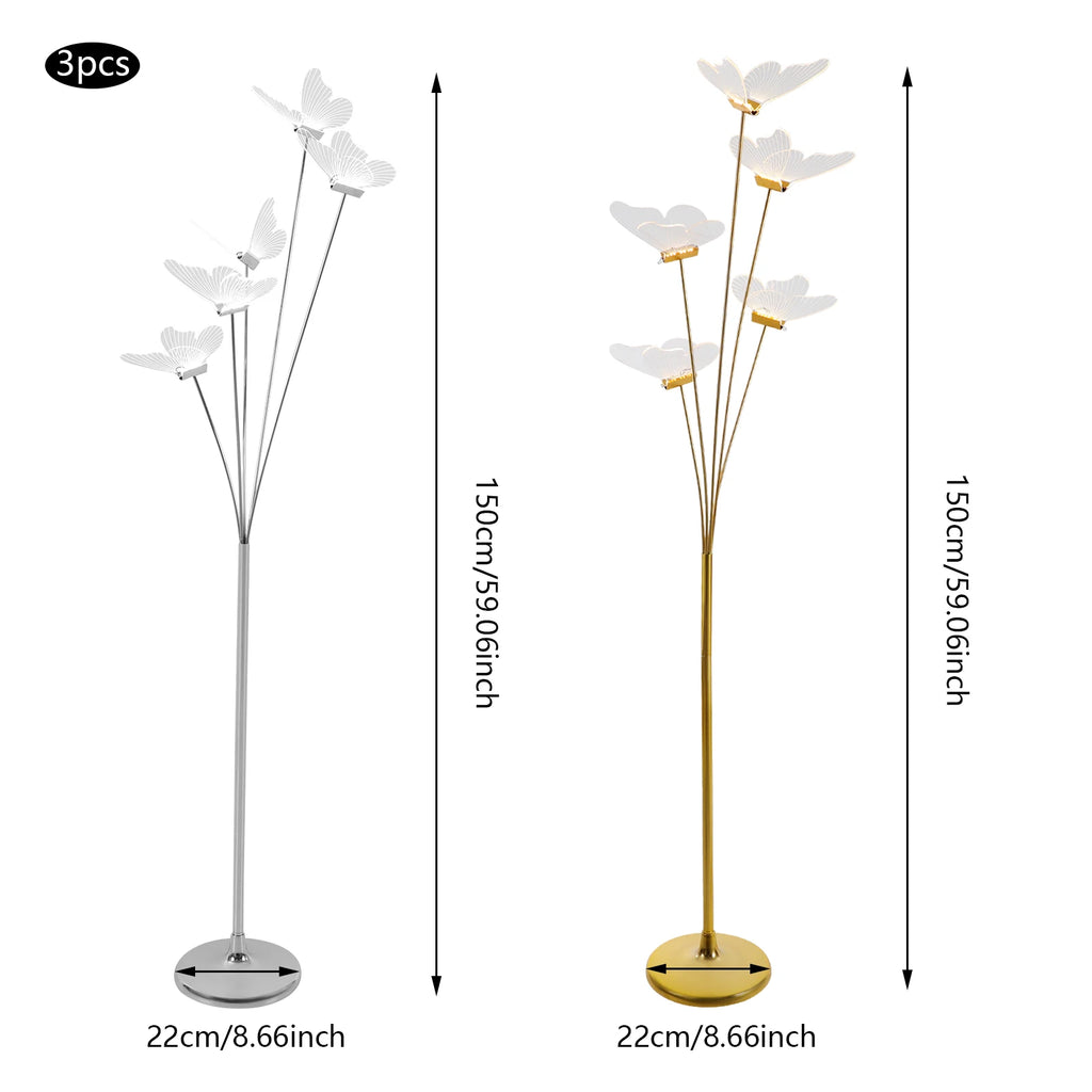 Silver Butterfly Floor Lamp