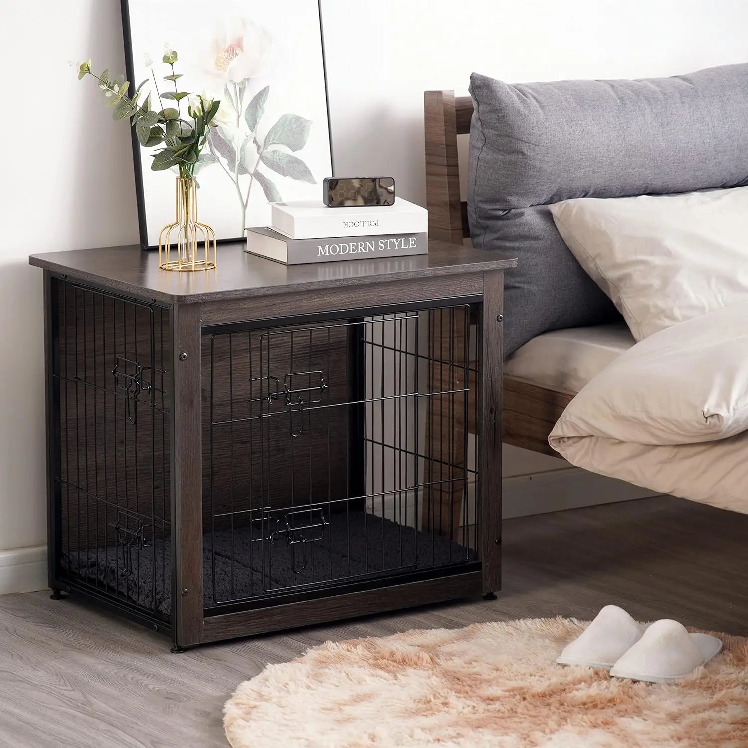 Dog Crate Furniture with Cushion