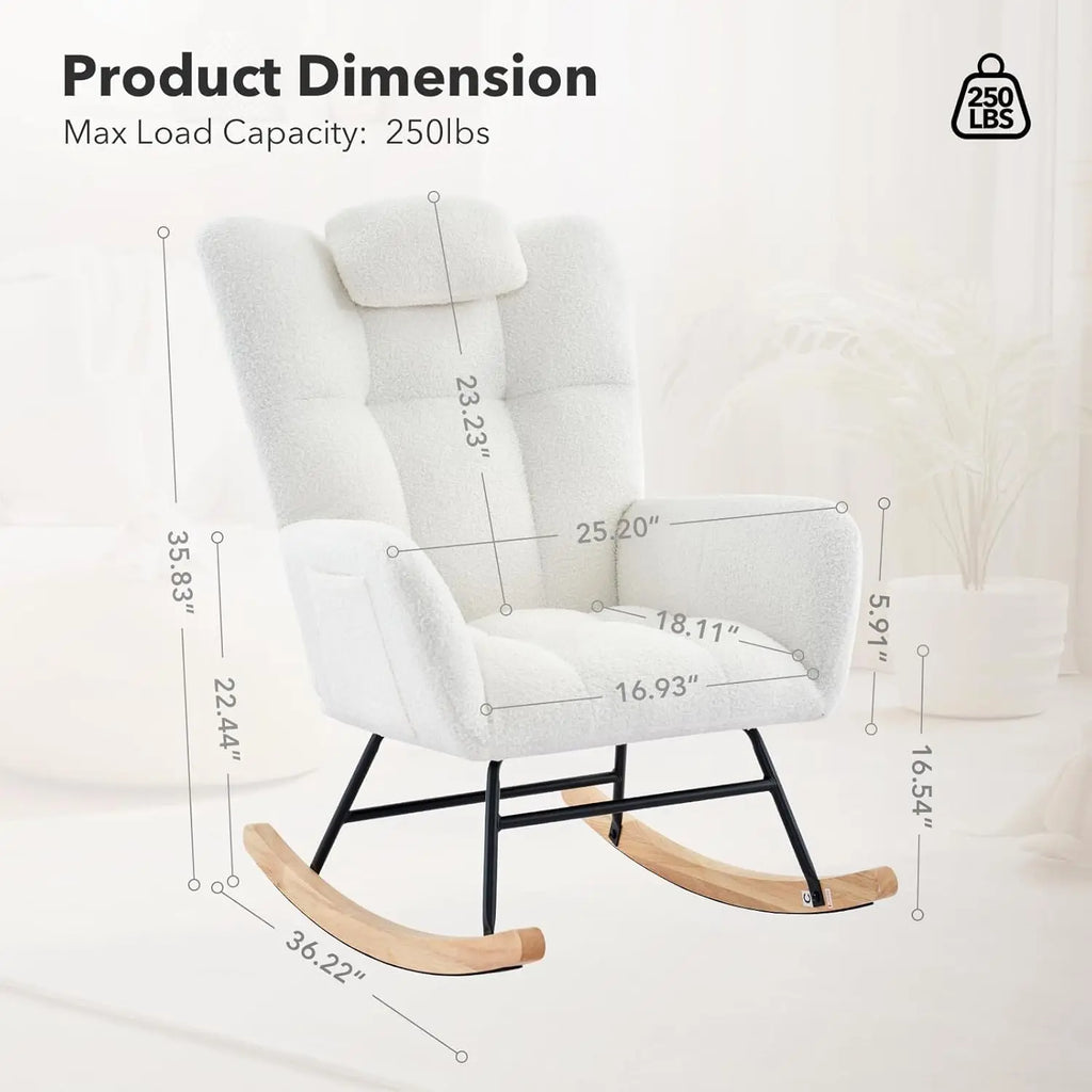 Modern Upholstered Rocking Chair