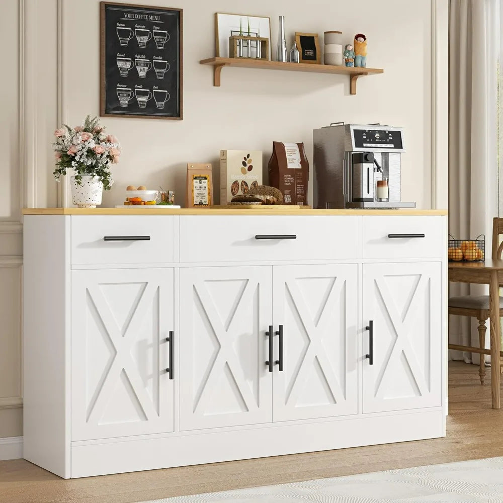 Farmhouse Buffet Cabinet with Adjustable Shelves