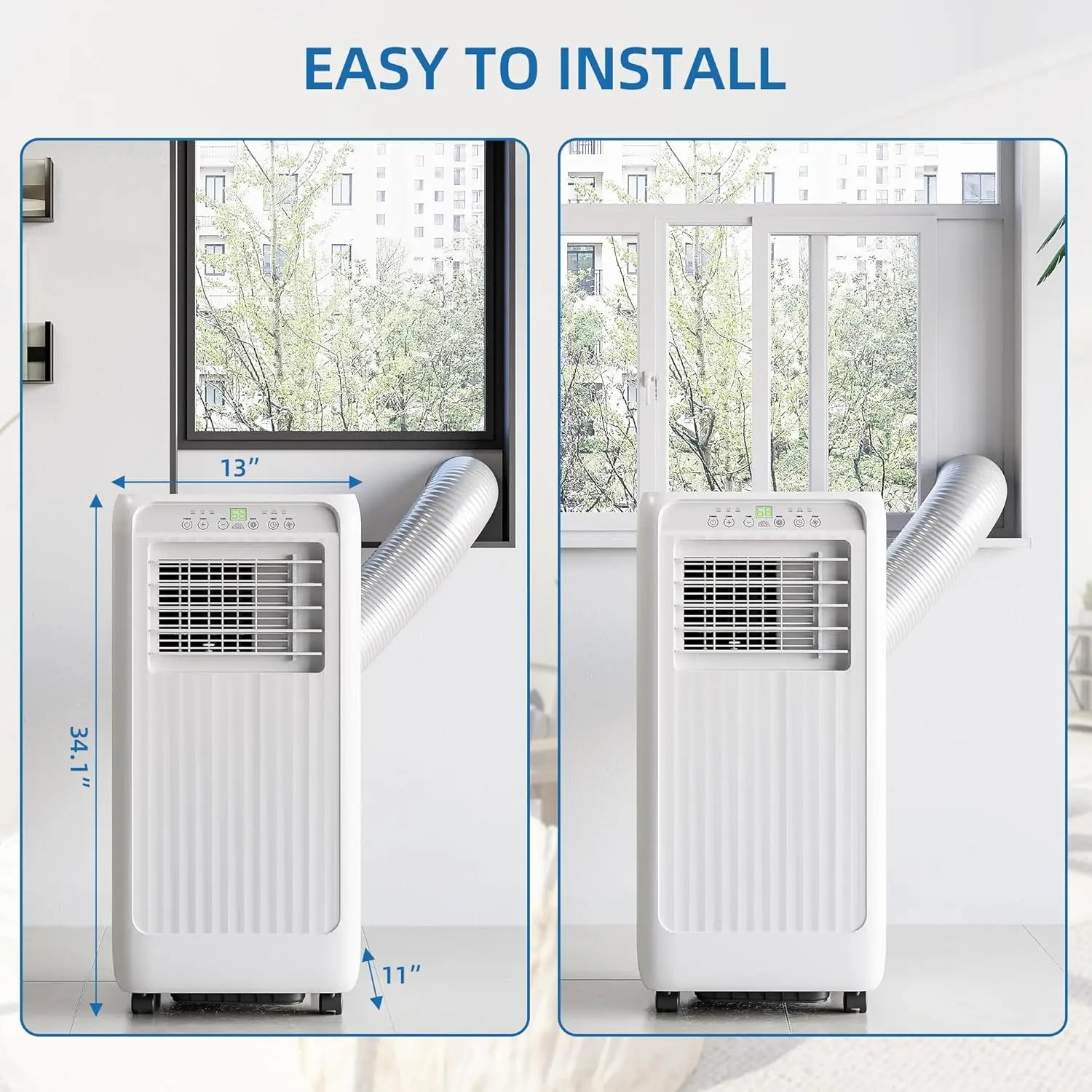 8000 Btu Portable Air Conditioner with 24H Timer & Remote Control