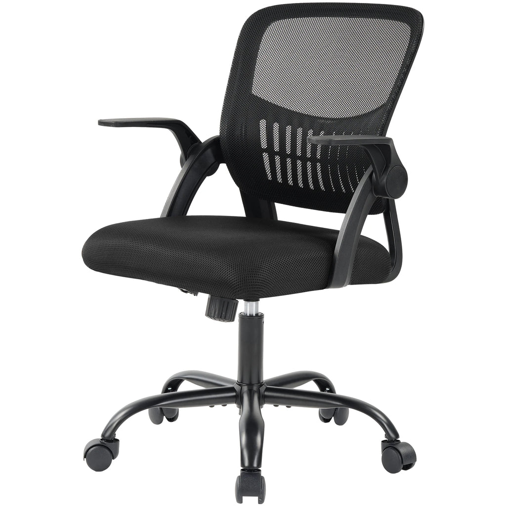 Ergonomic Office Desk Chair with Mid Back Lumbar Support and Flip-up Armrest