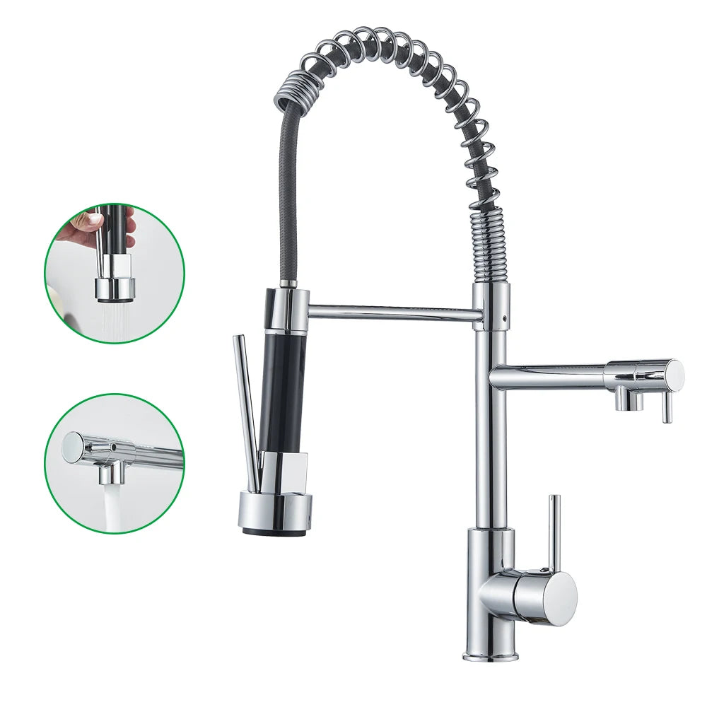 Chrome Pull Down Kitchen Faucet