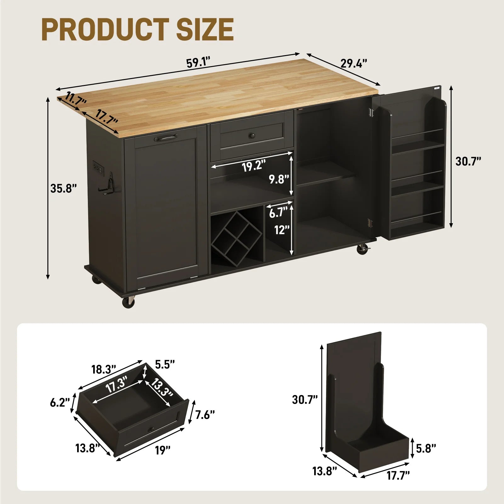 Movable Kitchen Island