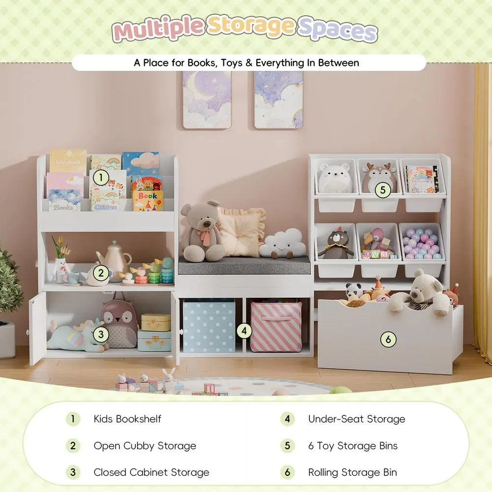 Kids Bookshelf with Reading Nook