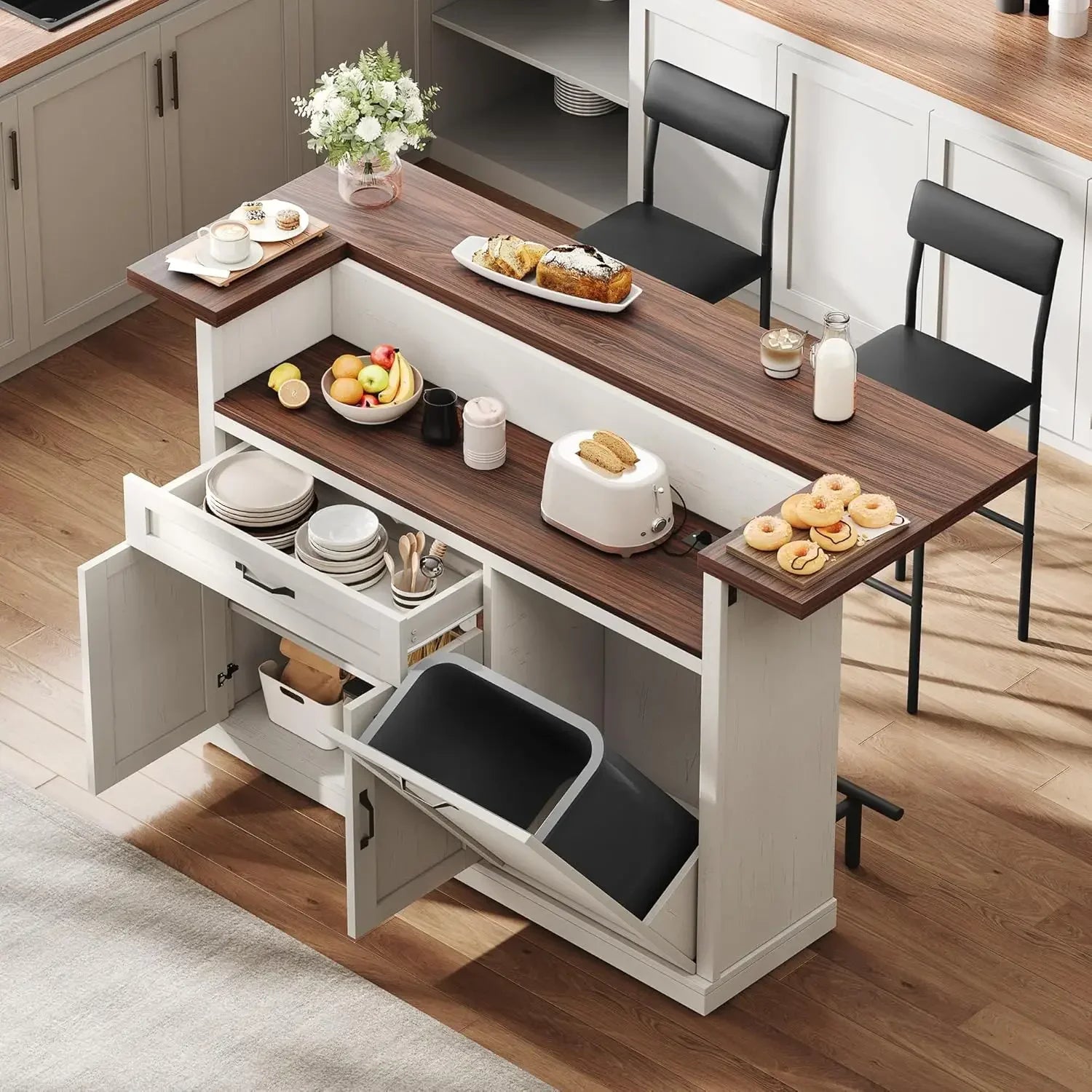 Modern Kitchen Island/Bar with Stools