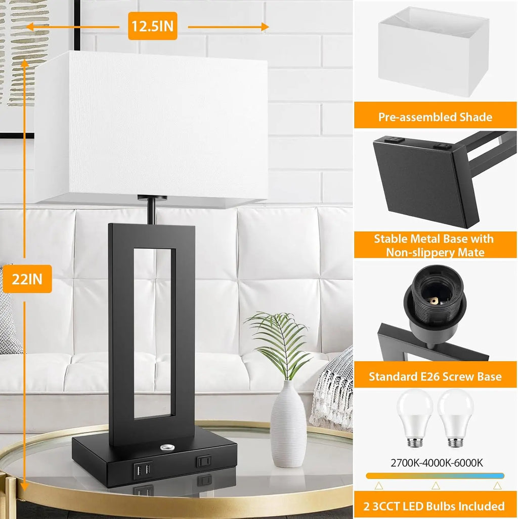 Touch Control Lamps for Bedrooms(Set of 2)