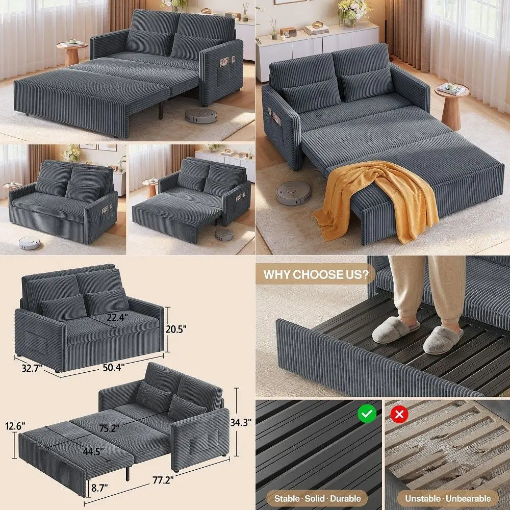 Convertible Loveseat Sleeper Sofa