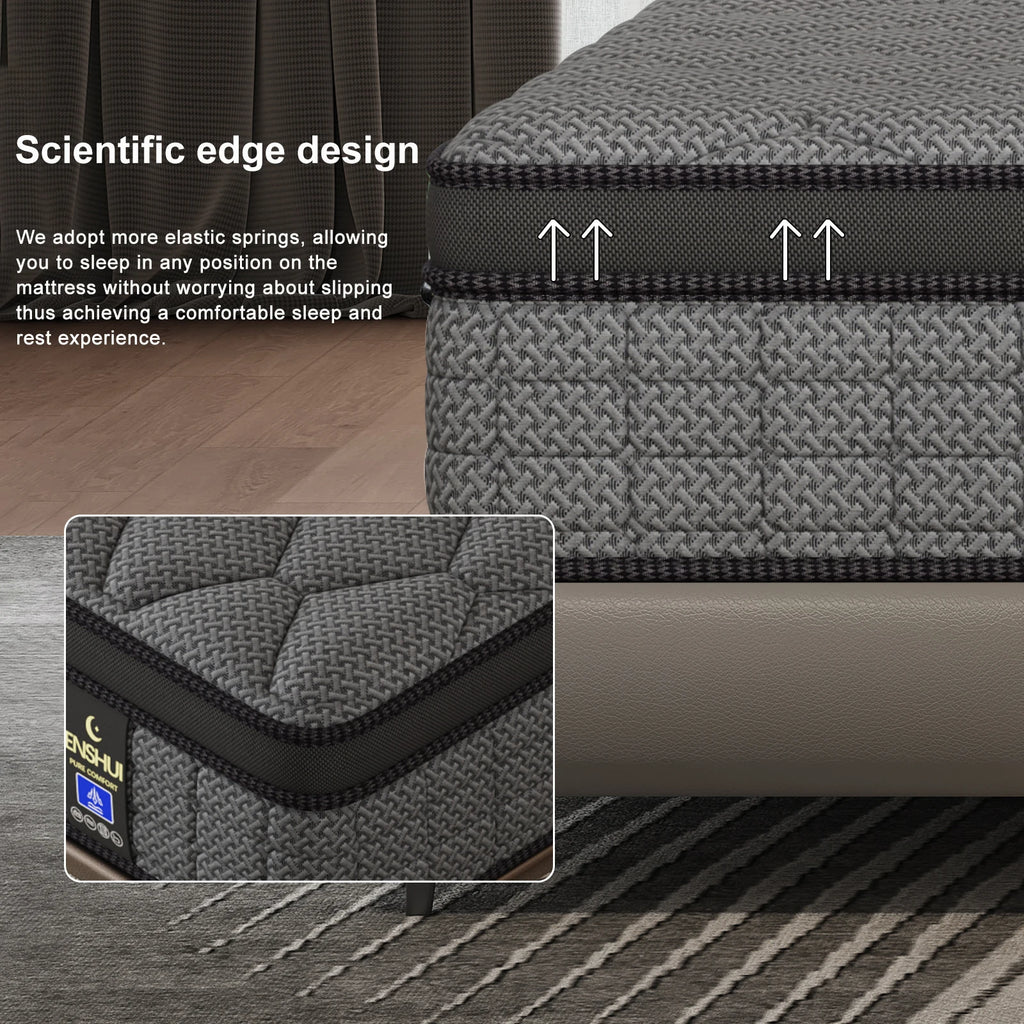 Gel Memory Foam Hybrid Pocket Spring Mattress, 12" and 14"