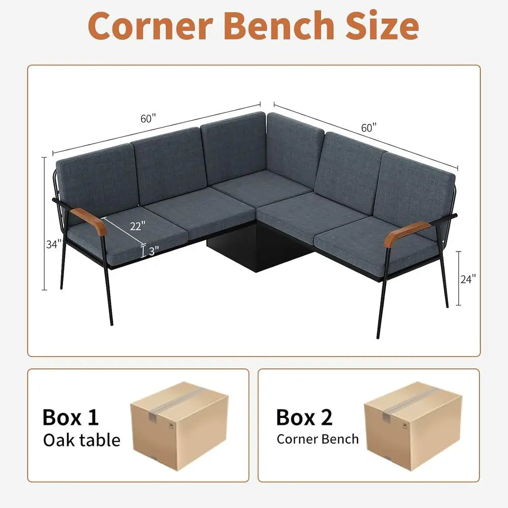 Breakfast Nook Table with Storage Bench