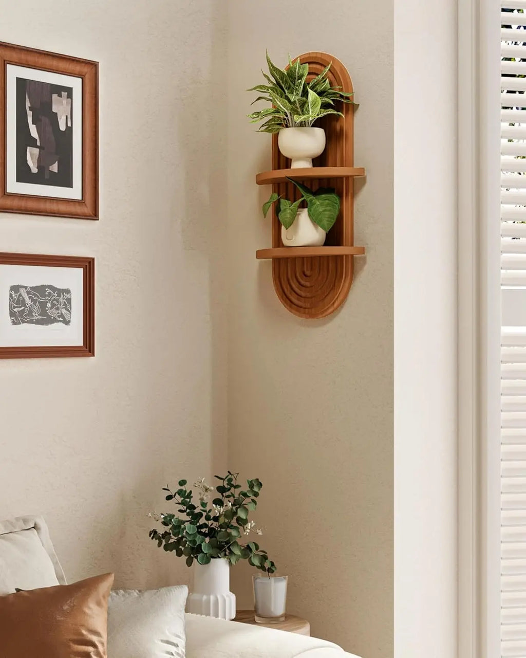 Boho Wall Shelf 2 Tier Hanging Plant Shelf