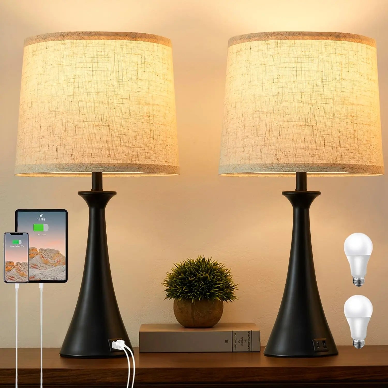 Table Touch Lamps for Living Room or Bedroom