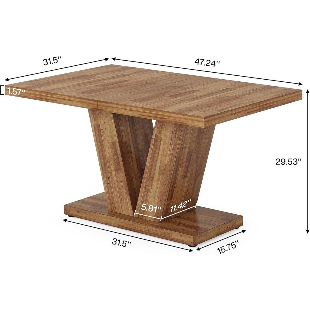 Heavy Duty Pedestal Farmhouse Dining Table