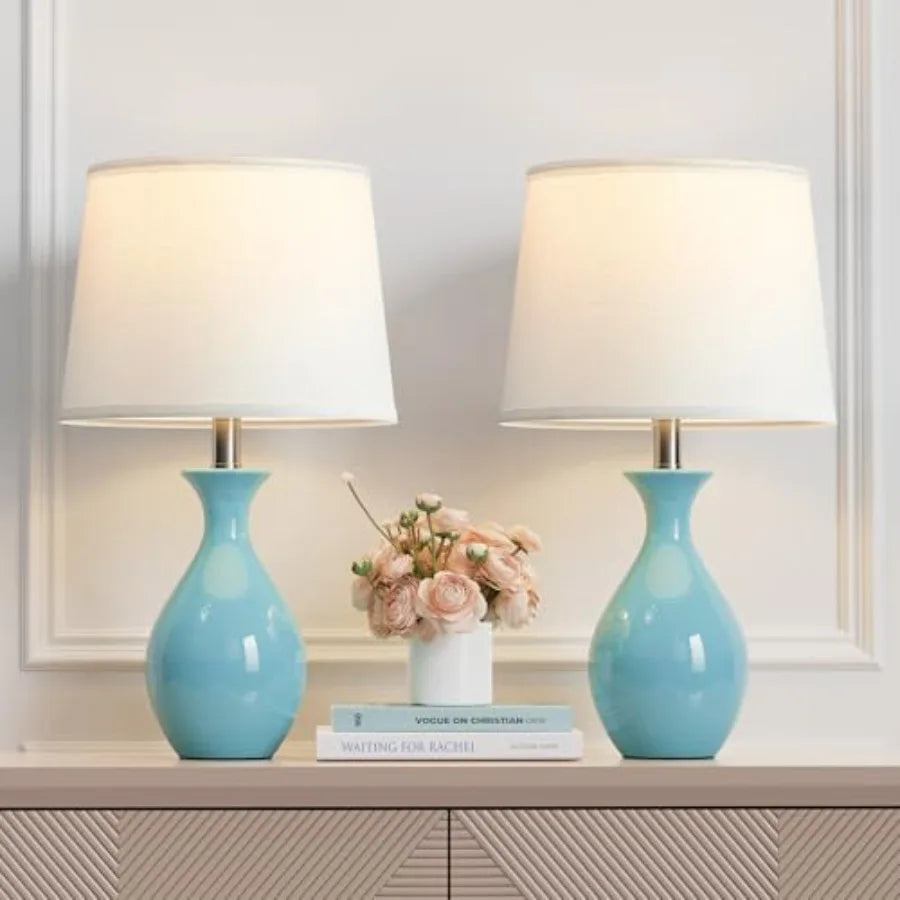 Modern Ceramic Bedside Lamps Set of 2