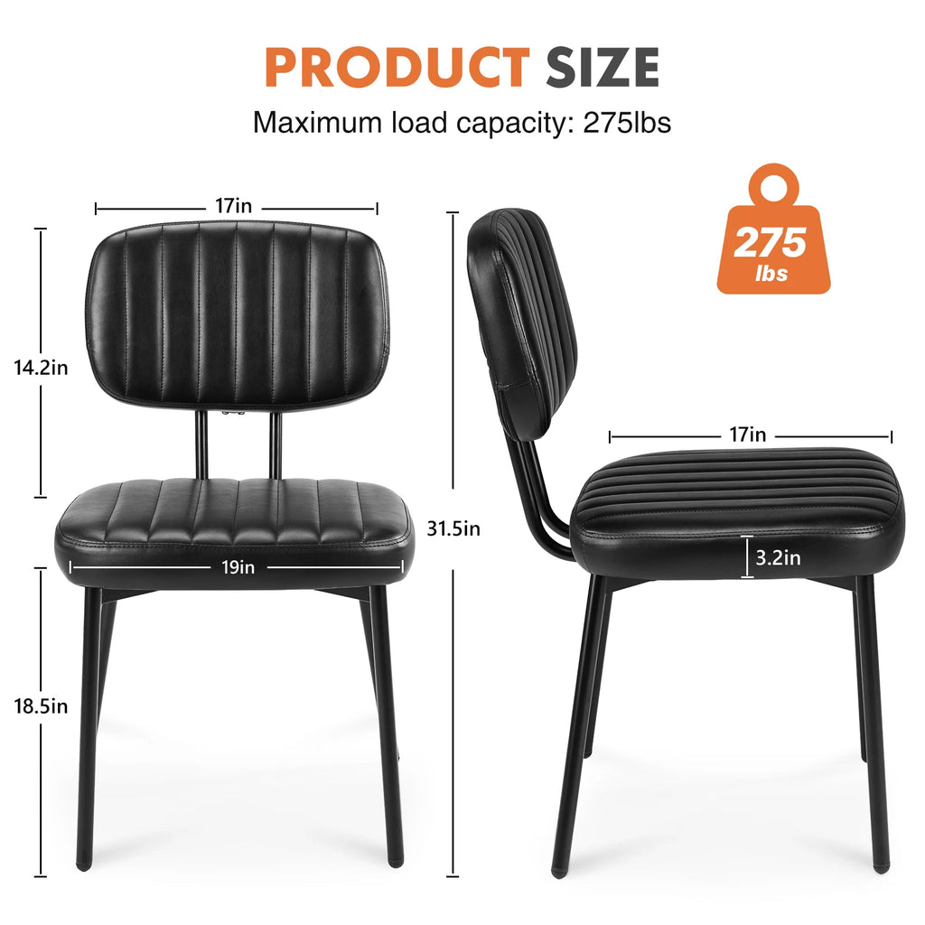 Modern Faux Leather Ergonomic Dining Chairs (Set of 2)
