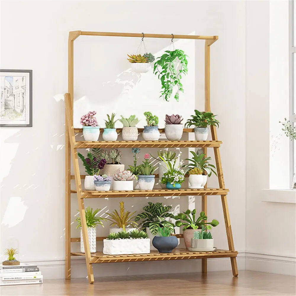 Bamboo Folding Plant Stand