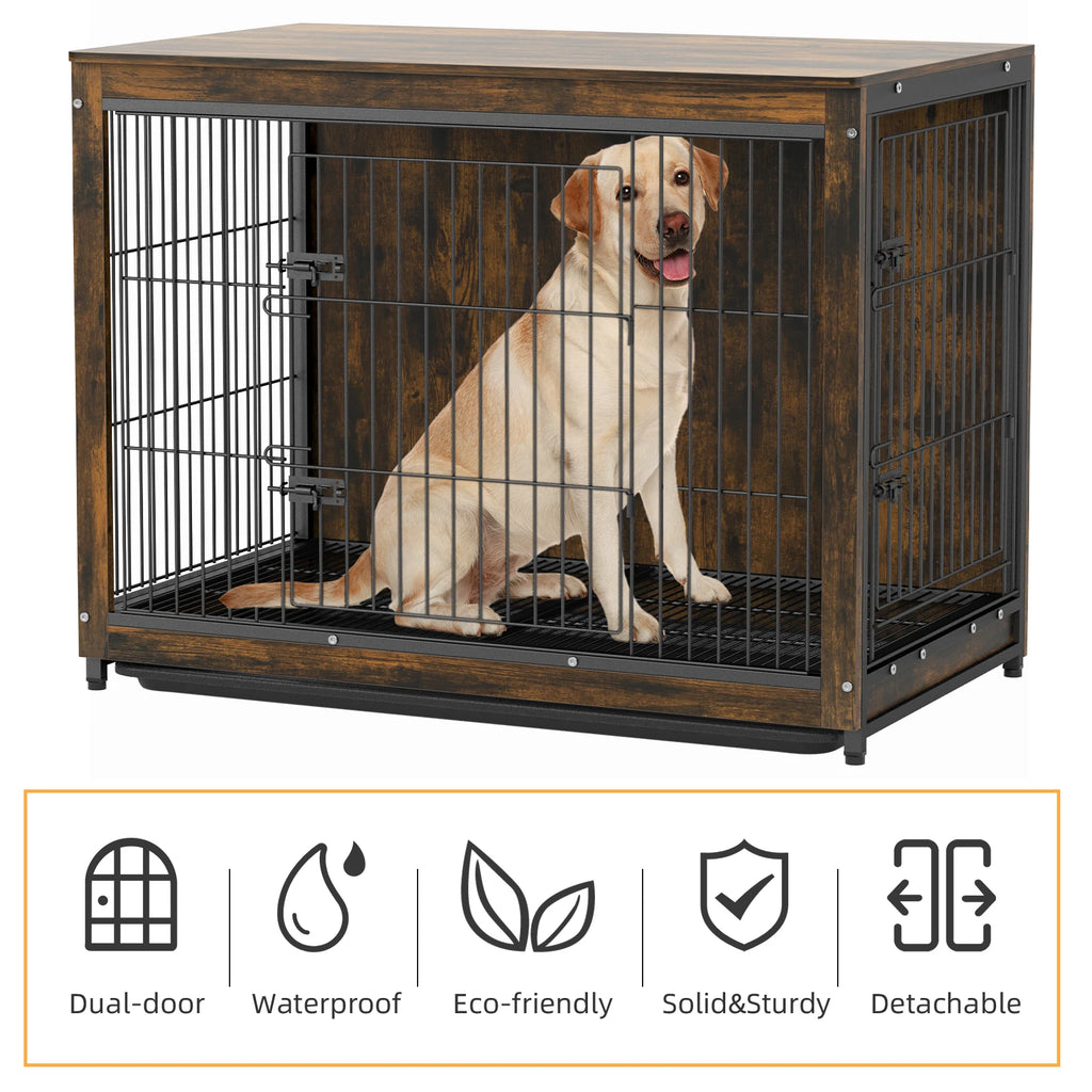 Pet Cage Kennels with 2 Doors and Removable Tray, S, M, 2 Sizes