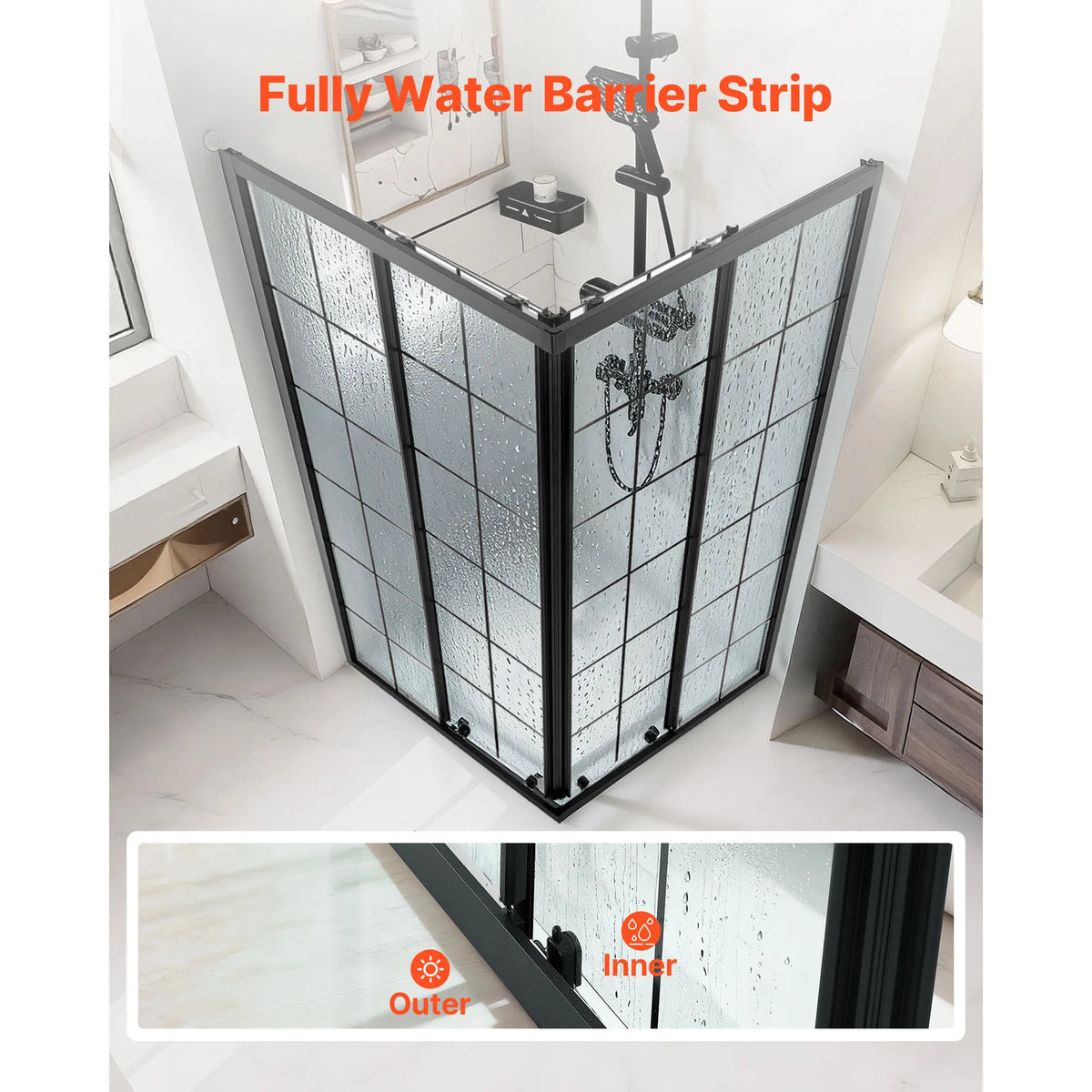 Framed Corner Shower Enclosure with Double Sliding Shower Doors