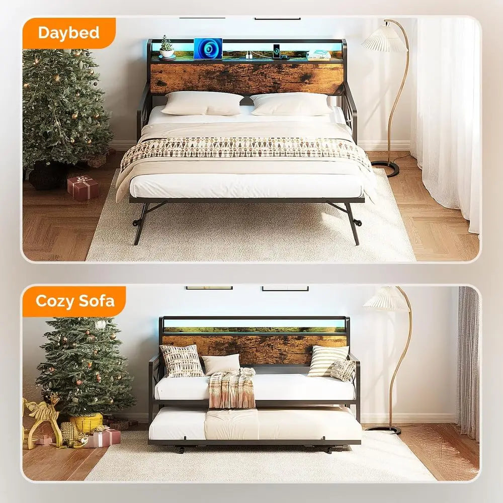Twin Metal Daybed with Trundle
