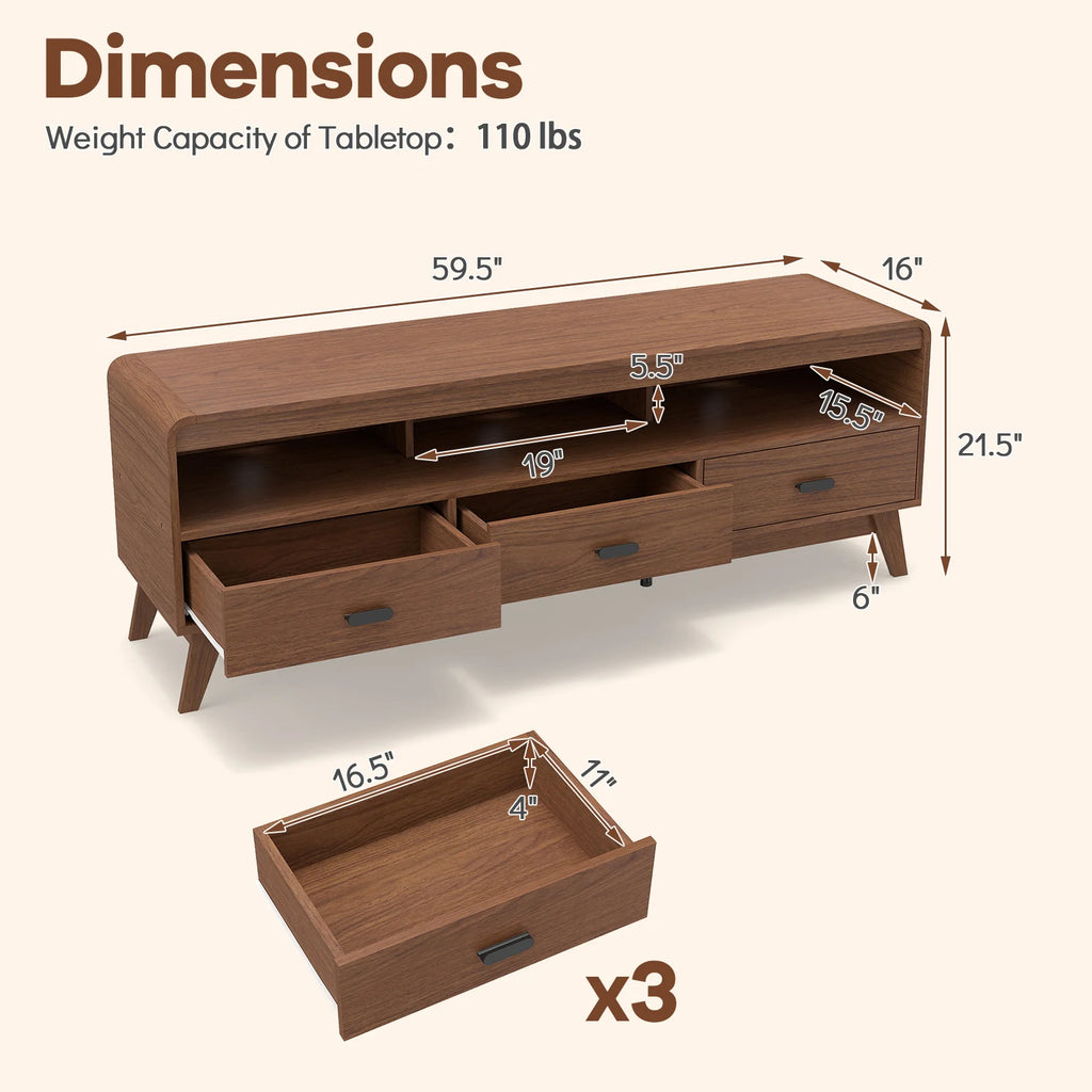 Mid Century Modern Entertainment Center TV Cabinet