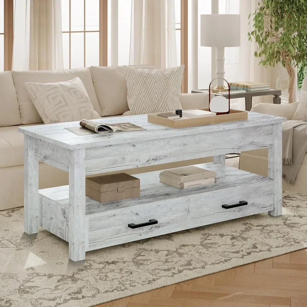 Lift-top coffee table with storage