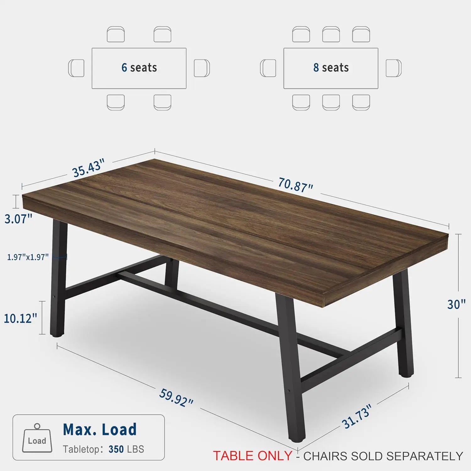 Modern Industrial Dining Table
