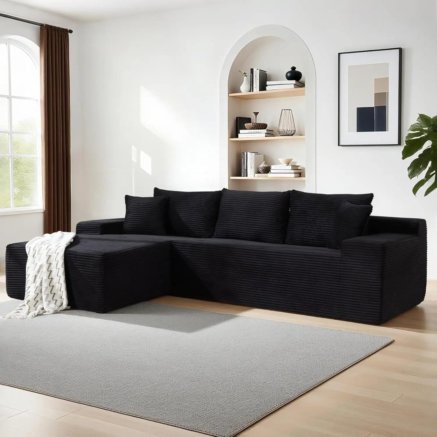Modular Sectional Couch with L-Shape Chaise