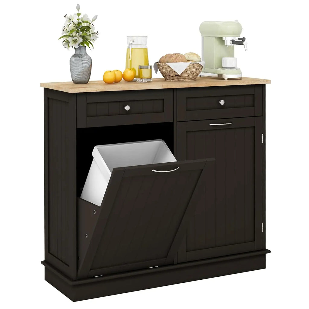 Kitchen Island with Tilt Out Trash Storage